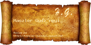 Haszler Gyöngyi névjegykártya